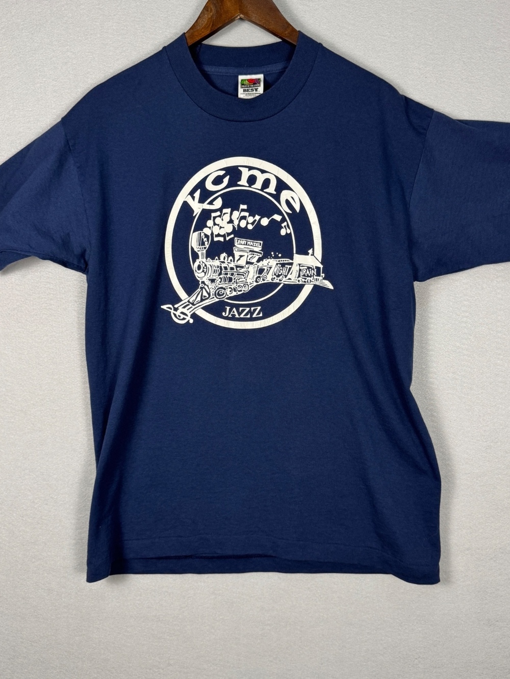 Vintage Kame Jazz Graphic T-Shirt L Made in USA Navy